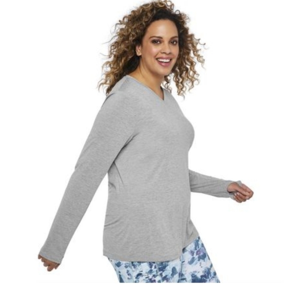 New Long Sleeved Stretch V-Neck Thumb Hole Shirt - Picture 6 of 6